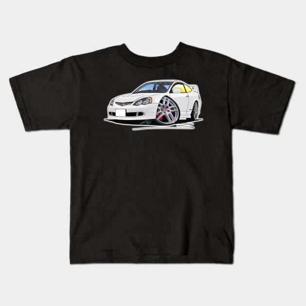 Honda Integra DC5 White Caricature Car Art Kids T-Shirt by y30man5